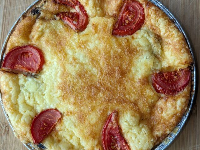 Bacon, tomato and mushroom quiche