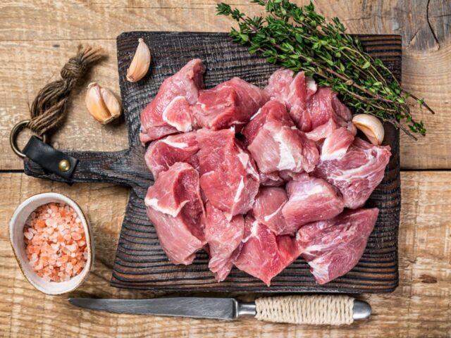 Diced pork