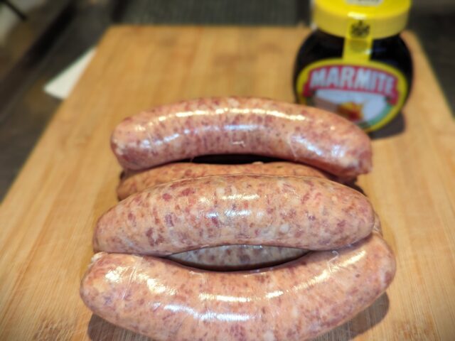 Marmite sausages